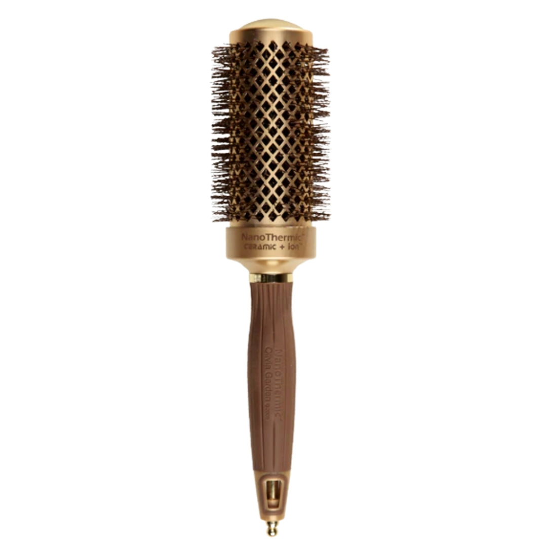 Nanothermic Round Brush NT-44 hair brush with gold body and black bristles