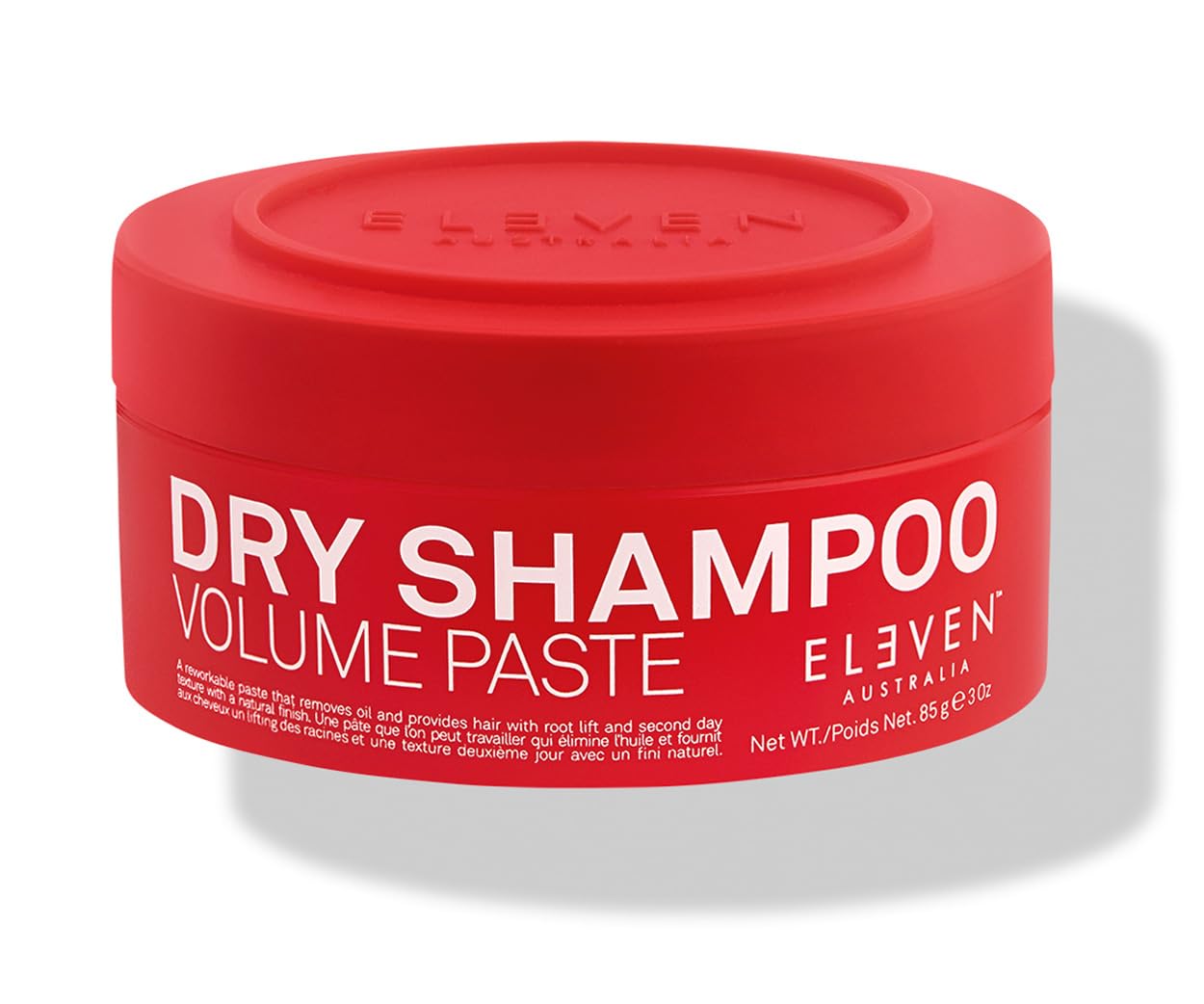 A red container of Dry Shampoo Volume Paste by ELEVEN Australia.