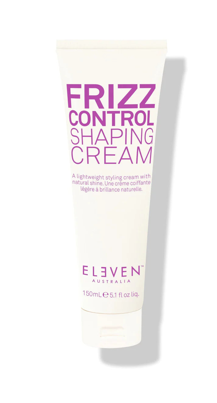 White container of Frizz Control Shaping Cream by ELEVEN.