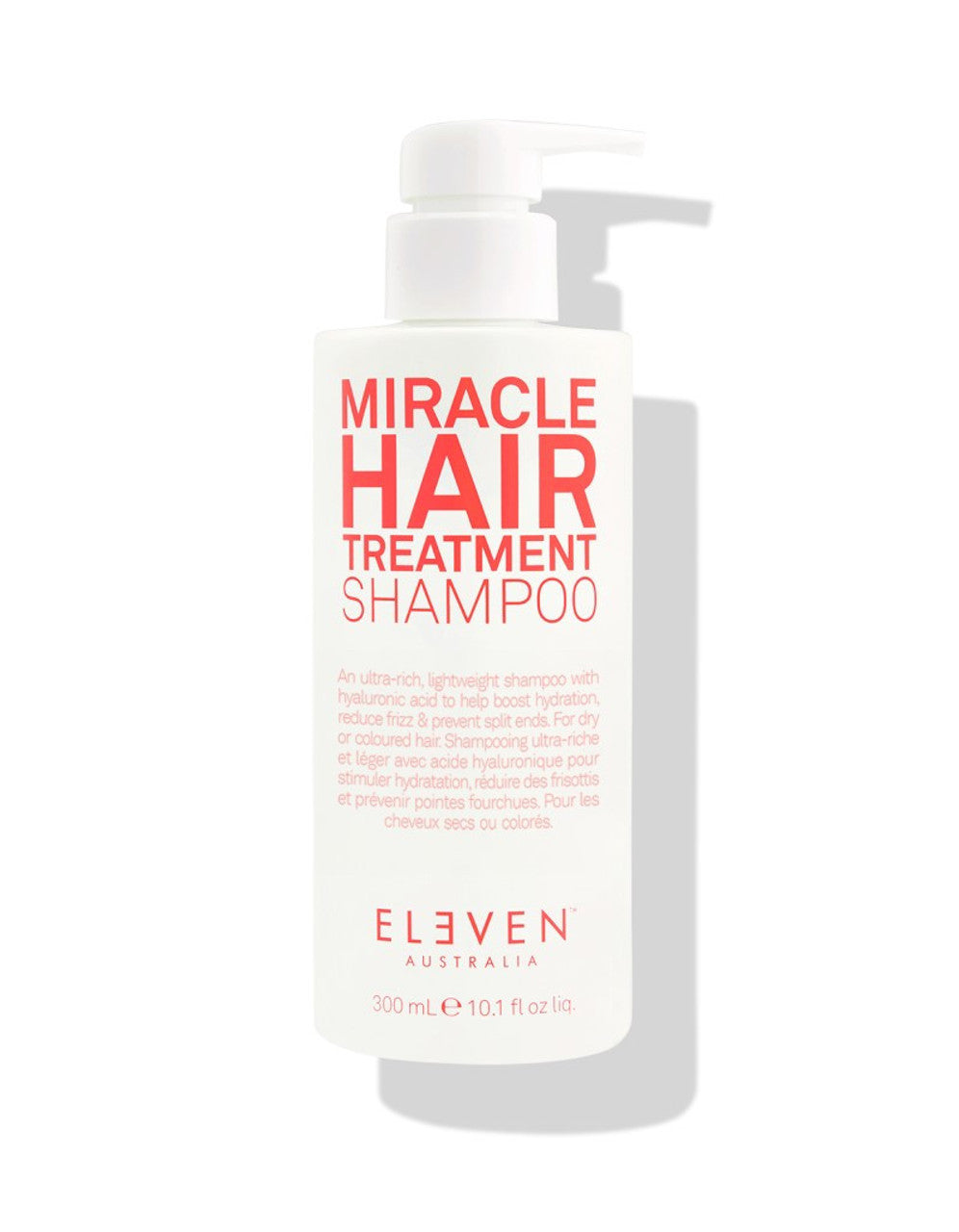 Bottle of Miracle Hair Treatment Shampoo by Eleven Australia on a white background