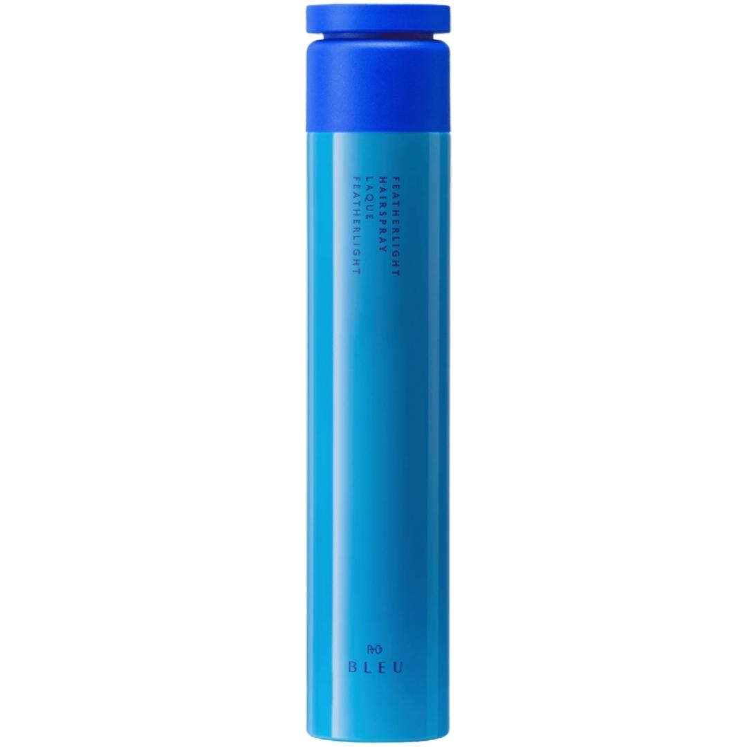 Blue can of R+Co Bleu Featherlight Hairspray 