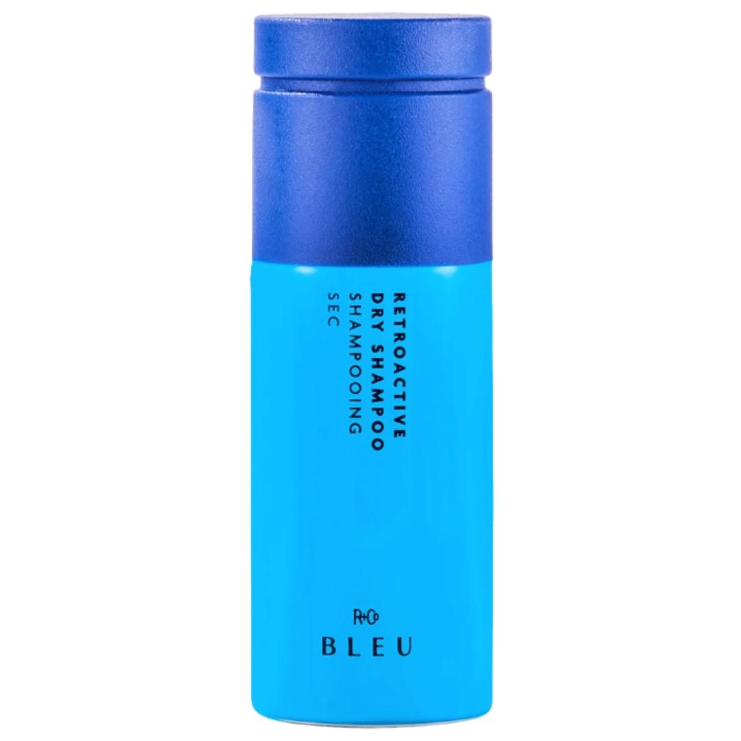 Blue can of R+Co Bleu Retroactive Dry Shampoo hair product