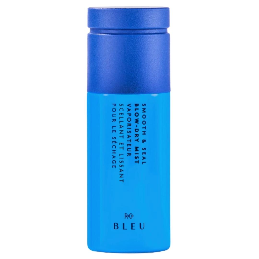 Blue can of R+Co Bleu Smooth and Seal Blow-Dry Mist hair product