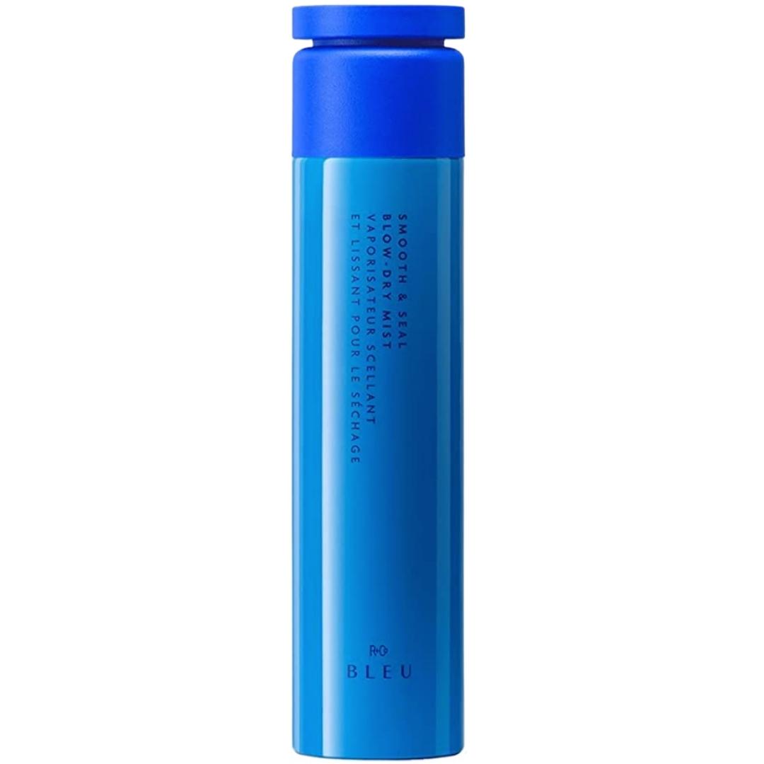 Blue can of R+Co Bleu Smooth and Seal Blow-Dry Mist hair product